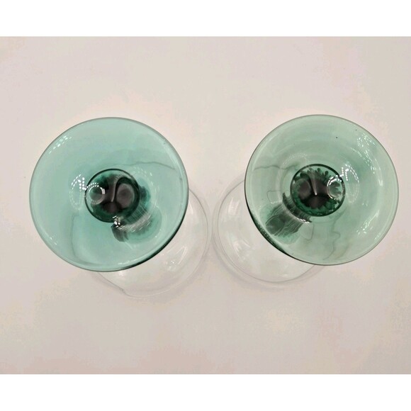 Libbey Margarita Cactus Stem Glasses, Green, Southwestern Fiesta Mixed Set of 2 - Picture 5 of 10